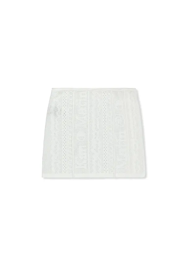 MESH LOGO WRAP MINI SKIRT IN WHITE