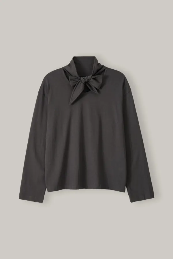 Ribbon Tie Tee (Charcoal)