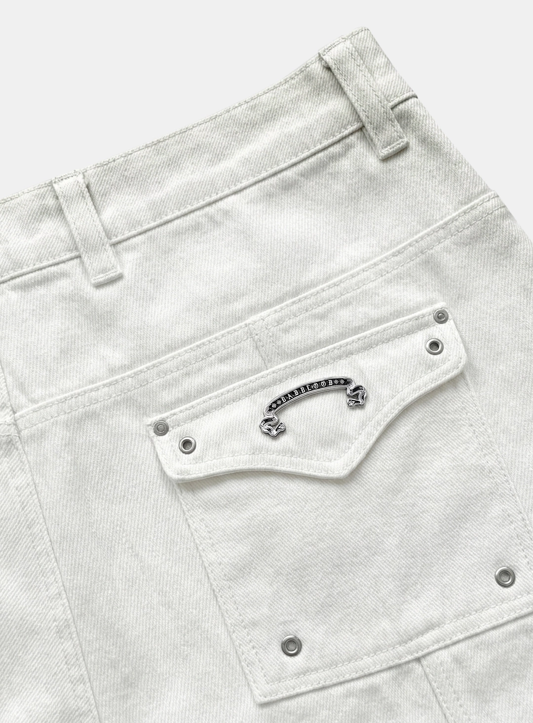 배드블러드 [6/10 발송] [w-pts26-066] Arc Curved Fit Cargo Pants - White 상품 이미지 3