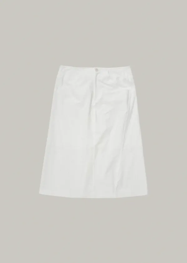 chino midi skirt (white)