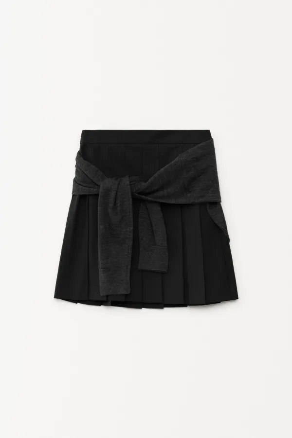 Nana Knit Layered Skirt black