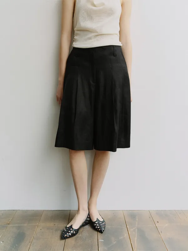 TIS WIDE BERMUDA TROUSERS_BLACK