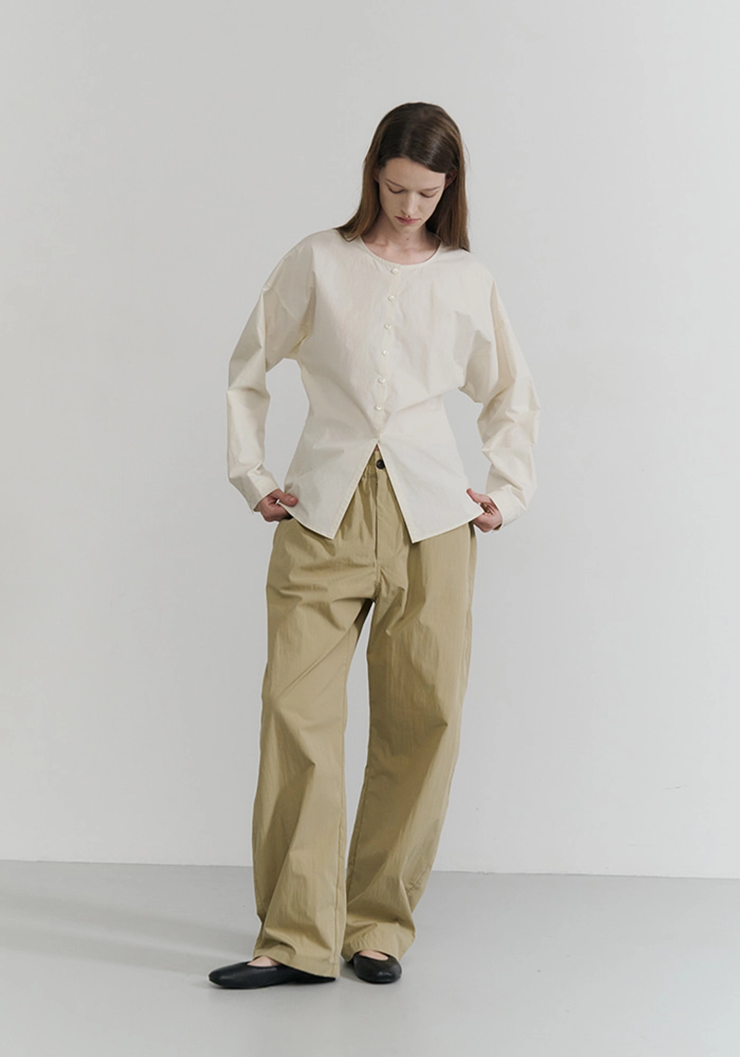 이브세이지 Cotton curve shirt (Ivory) 상품 이미지 2