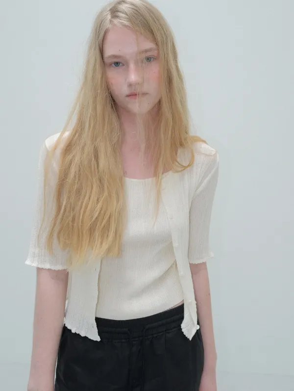 Ketie cardigan set - cream yellow
