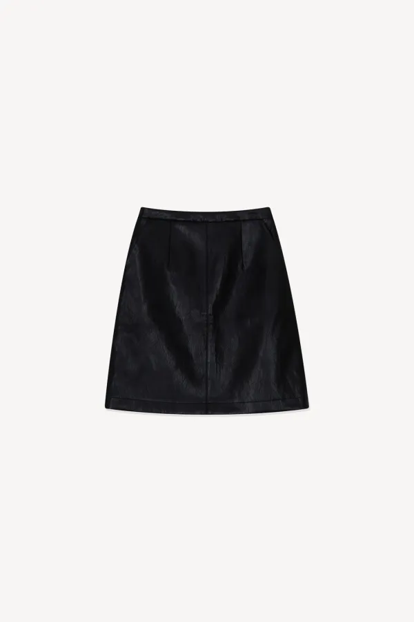 Dozen Leather Midi Skirt