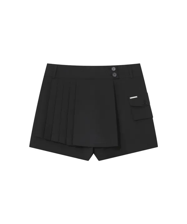 [레이 PICK] Pleats mini skort BLACK
