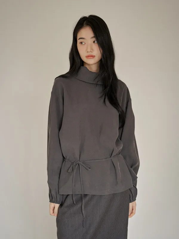 ROA TURTLE BLOUSE  [ CHARCOAL ]