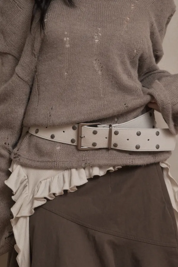 Double Stud Belt (white)