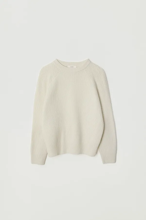 VENI WOOL RIB ROUND KNIT_IVORY
