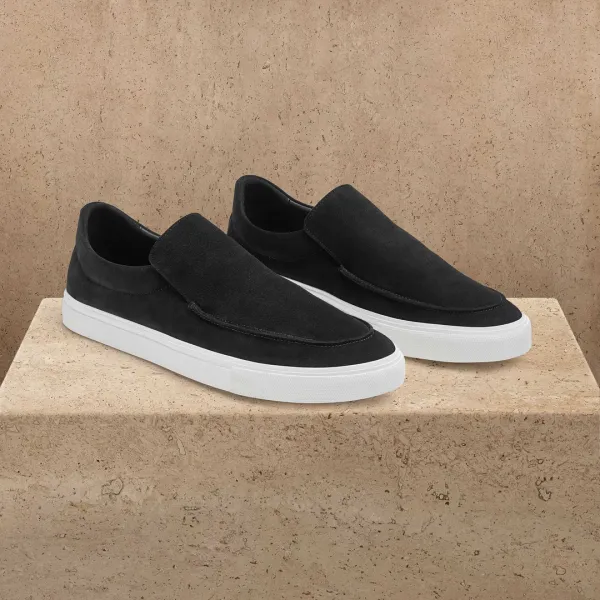 Men's Coastal Suede Slip On - Black