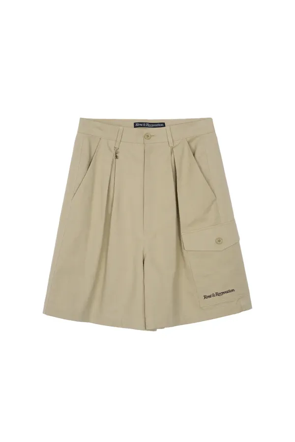 RR PLEATED SHORTS - BEIGE