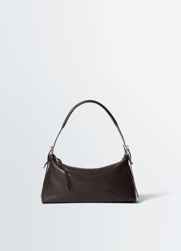 BELTED BAGUETTE BAG IN LEATHER
