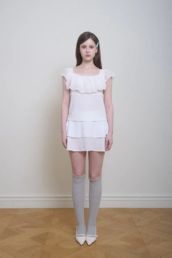 Plie chiffon skirt