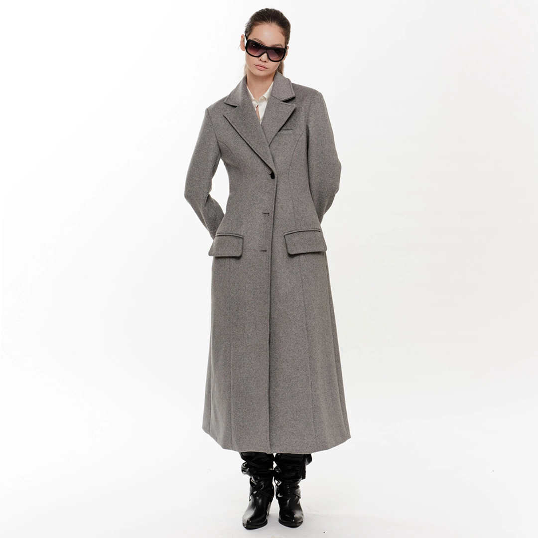 2000아카이브 HOURGLASS MAXI WOOL COAT (GREY) 상품 이미지 2