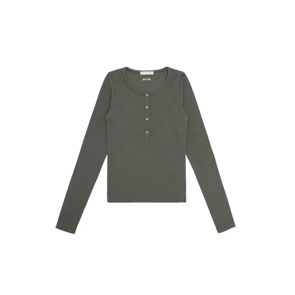 Henley Neck T-shirt (fuzzy charcoal)