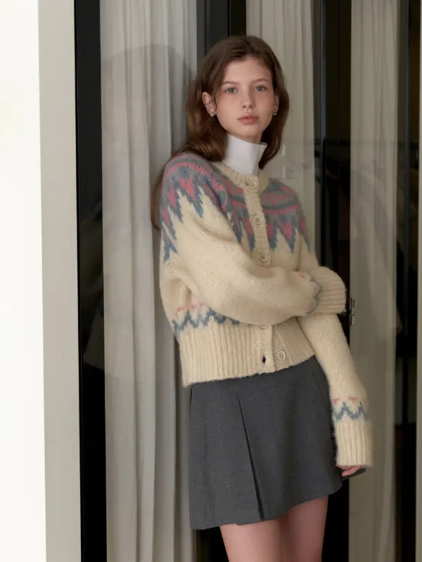 [15th] Lodge nordic knit cardigan (candyfloss)