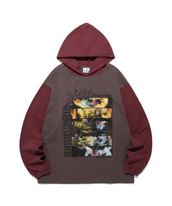 jojo's stardust crusaders big big ls hoodie [brown]