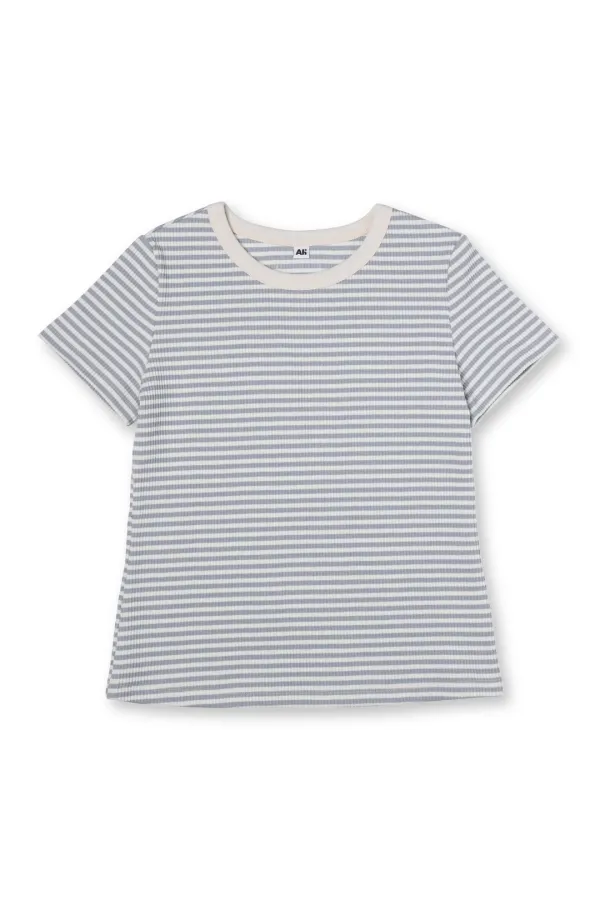 Waffle Half Sleeve Tee Stripe