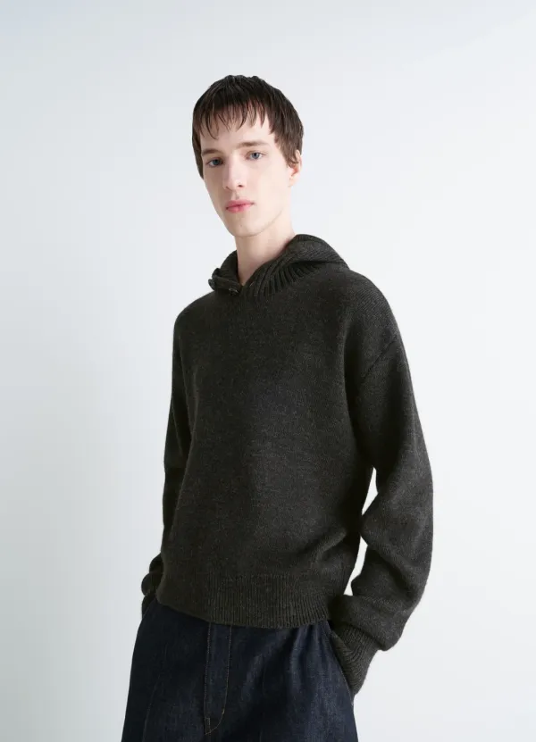HOODED SWEATER IN WOOL ALPACA