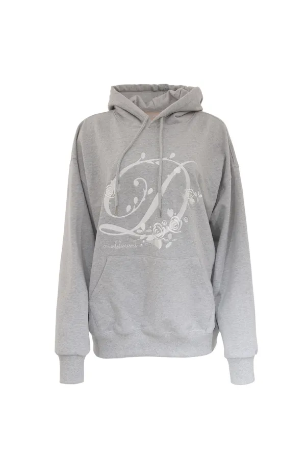 BLOSSOMING ROSE LOGO HOODIE M.GRAY
