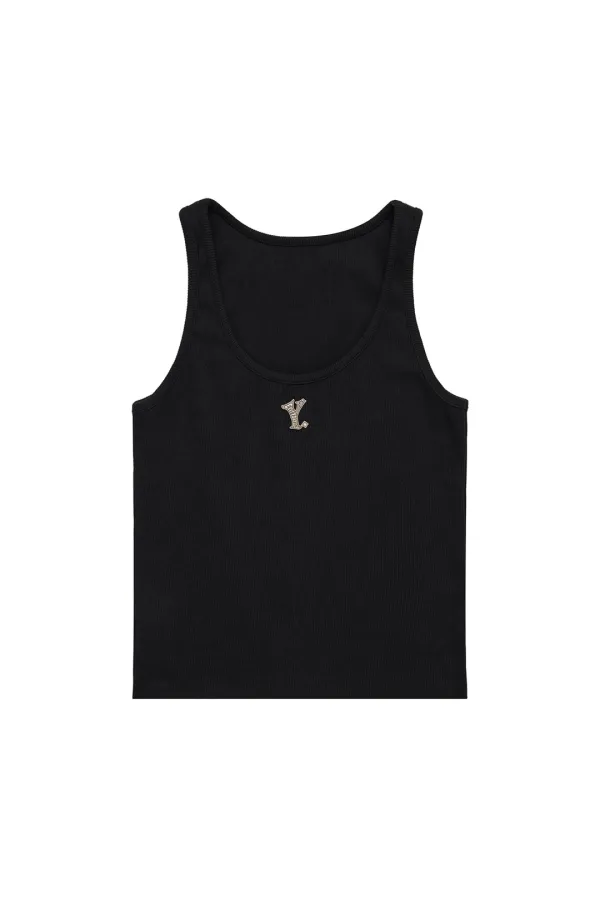 Y. RIBBED SLEEVELESS TOP BLACK