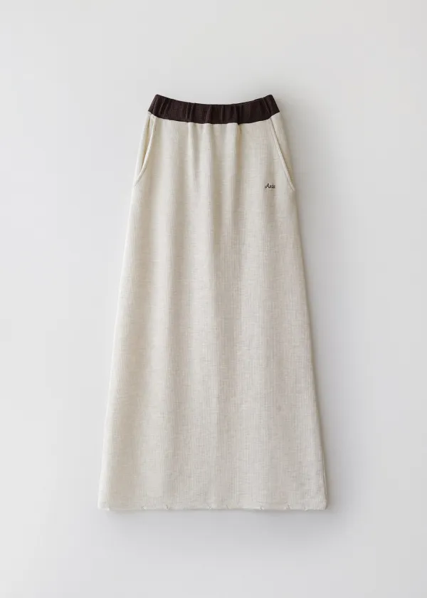 Coast waffle long skirt (white melange)