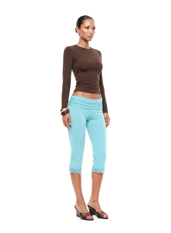 [8/7 발송] [w-srt26-034] Everyday Lace Capri Pants - Mint