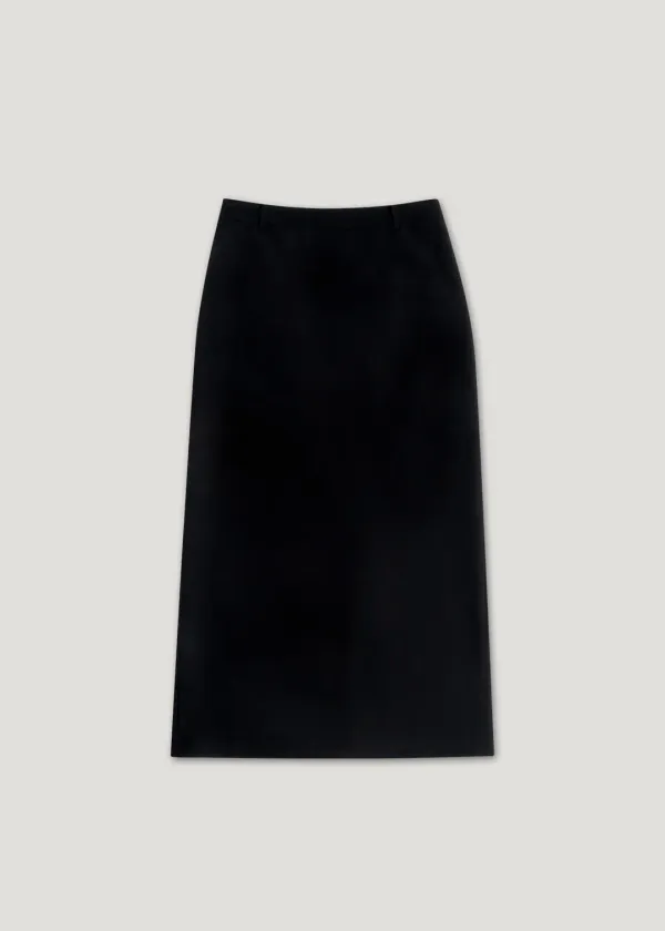 [22th] H-Line Maxi Skirt_Black
