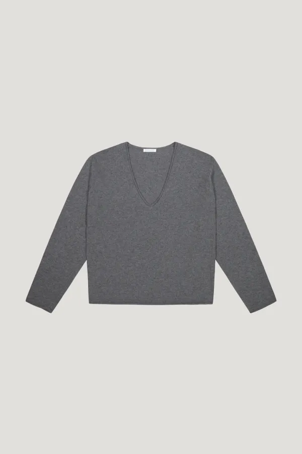 Deep V Wool Knit (gray)