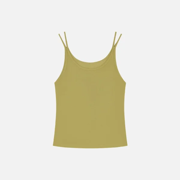 SITP5295 릴렉스 더블 라인 나시 탑_Mustard