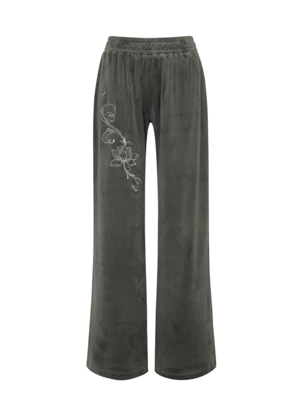 Lotus Velvet Sweat Pants (Gray)