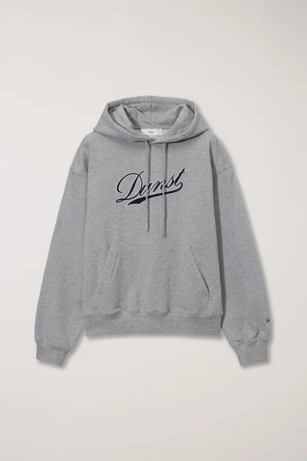 UNISEX PATCHED LOGO HOODIE MELANGE GREY