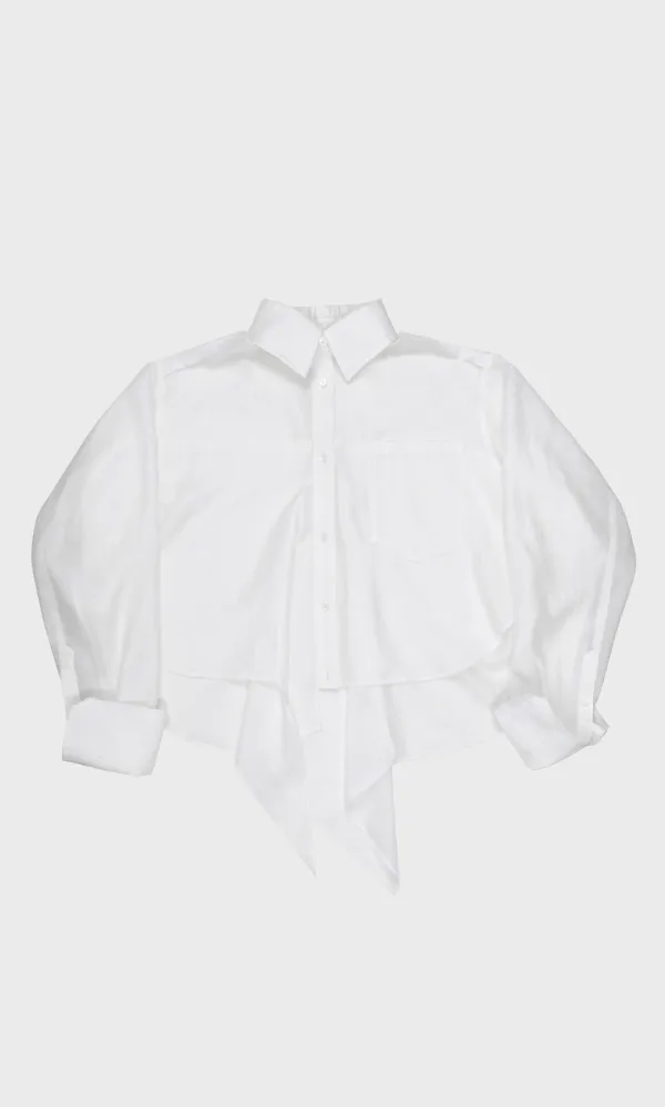 Ruffle Crop Shirts_White