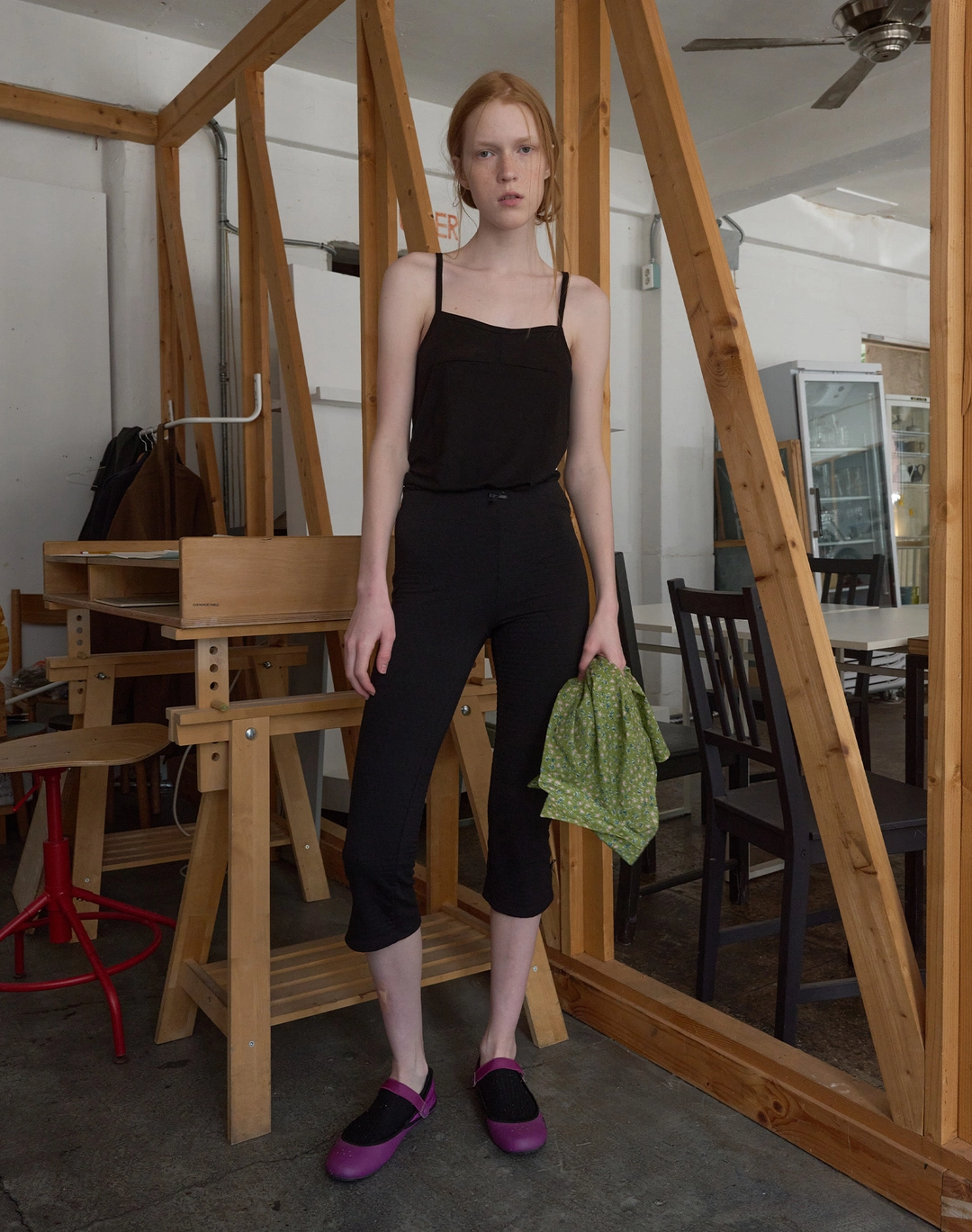 노컨텐츠 372. Embossed Leggings _ Black 상품 이미지 1