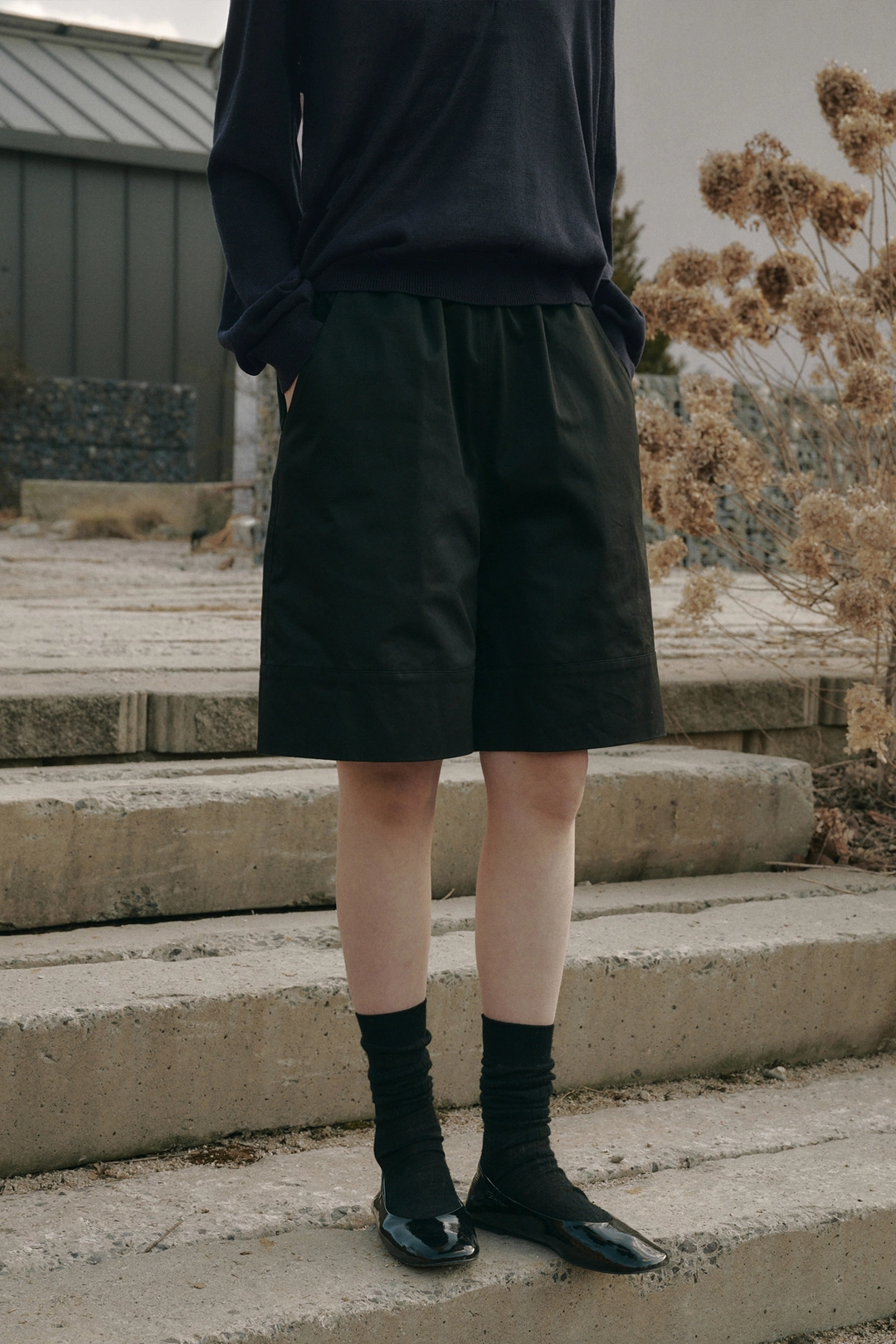 세이지먼트 MARNE COTTON HALF PANTS_BLACK 상품 이미지 2