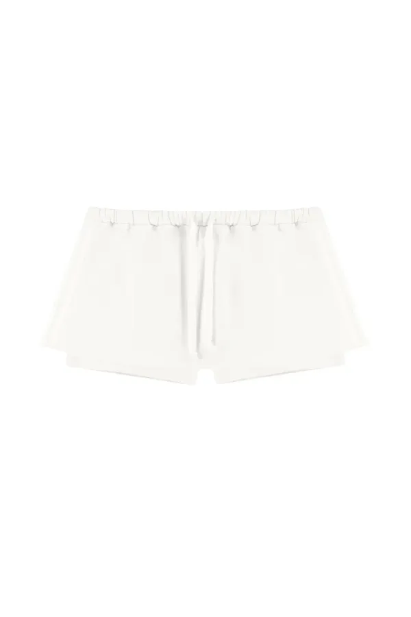 Basic logo low rise sweat skirt, White