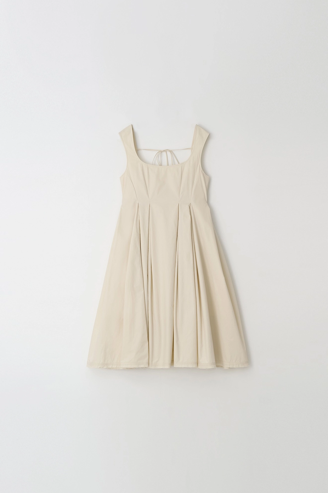 Pleated Cotton Dress (beige)