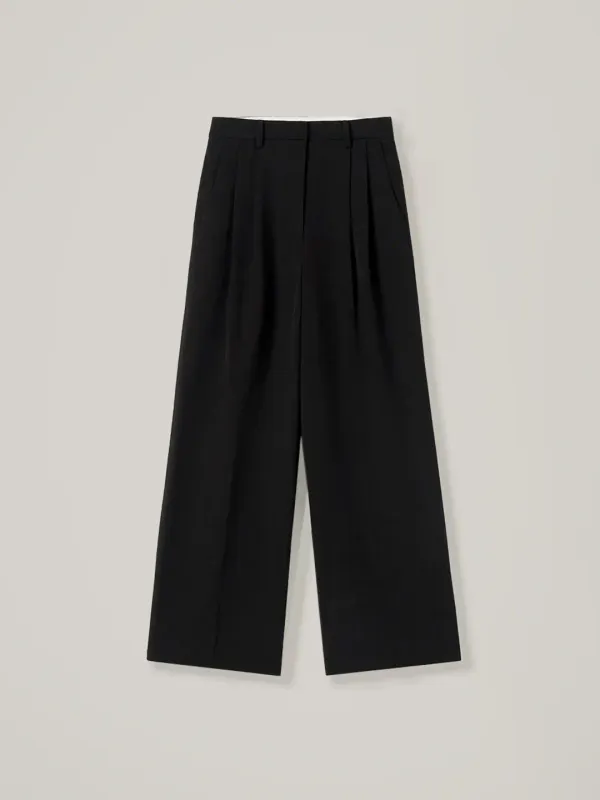 Classic double tuck slacks - Black