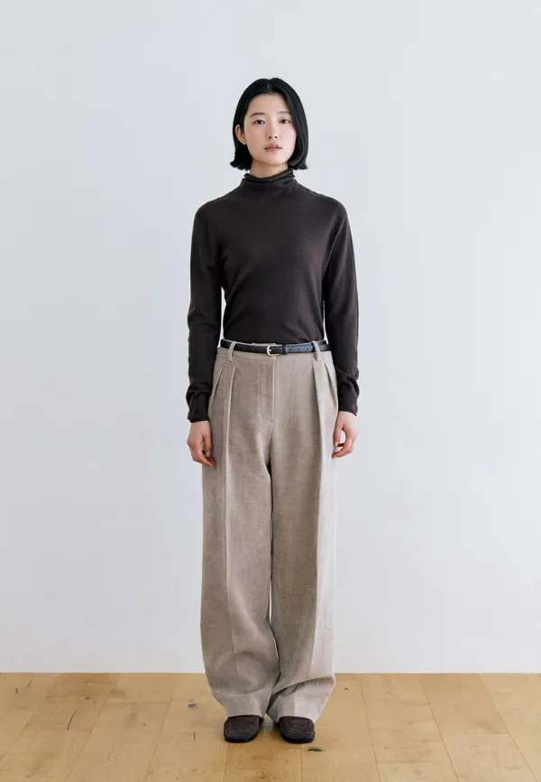 VELVET CORDUROY PANTS - BEIGE