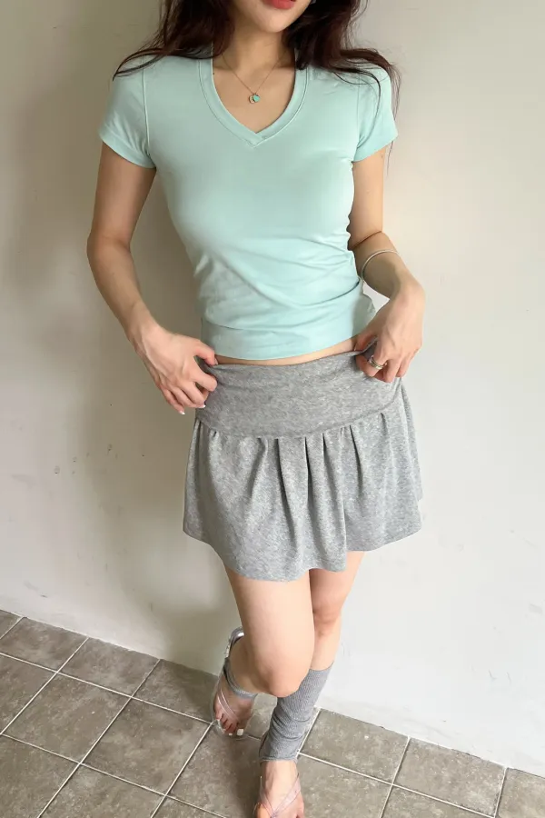 [L/V] V-Neck Flex Tee (mint)
