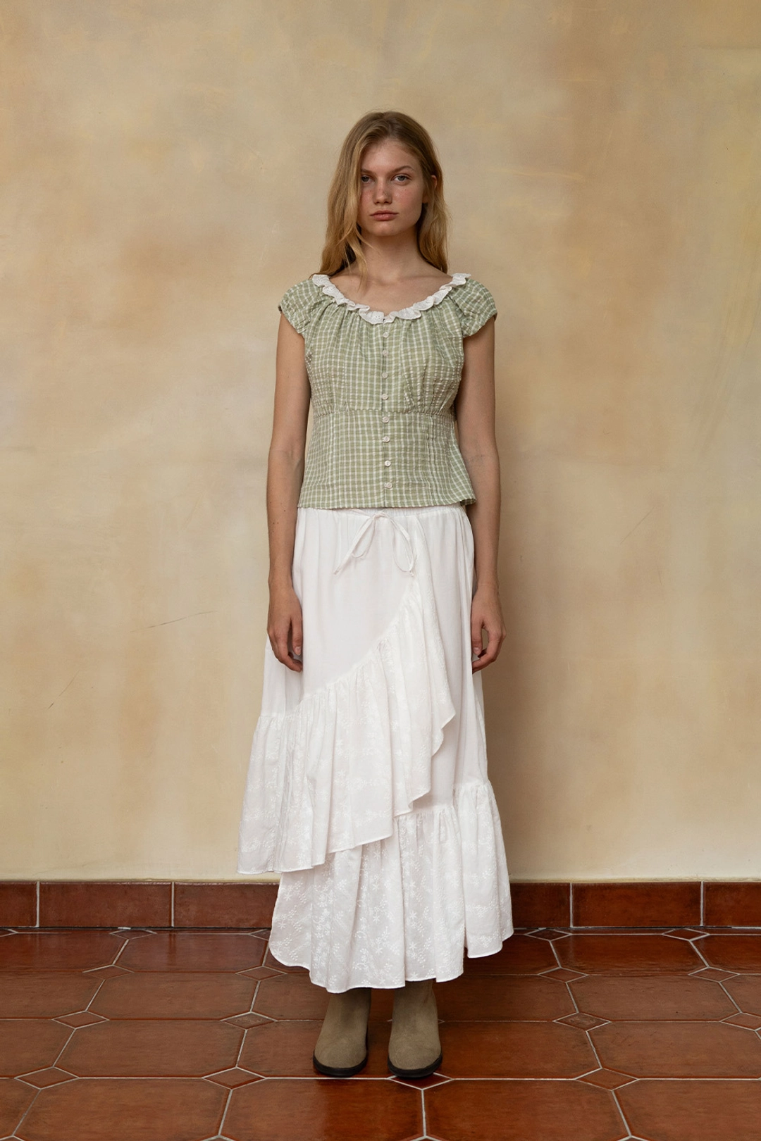 위드아웃썸머 Ruffle long skirt_ivory 상품 이미지 2