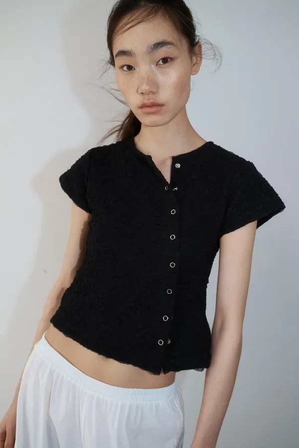 Snap Button Blouse_Black