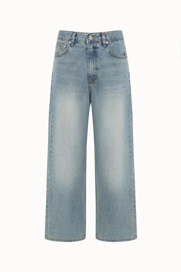 Wide Long Denim Pants[LMBEAU25DN4114-1]-Soft Blue
