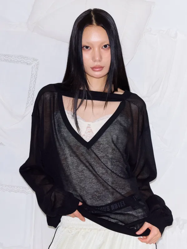 CHOKER SUMMER KNIT - BLACK
