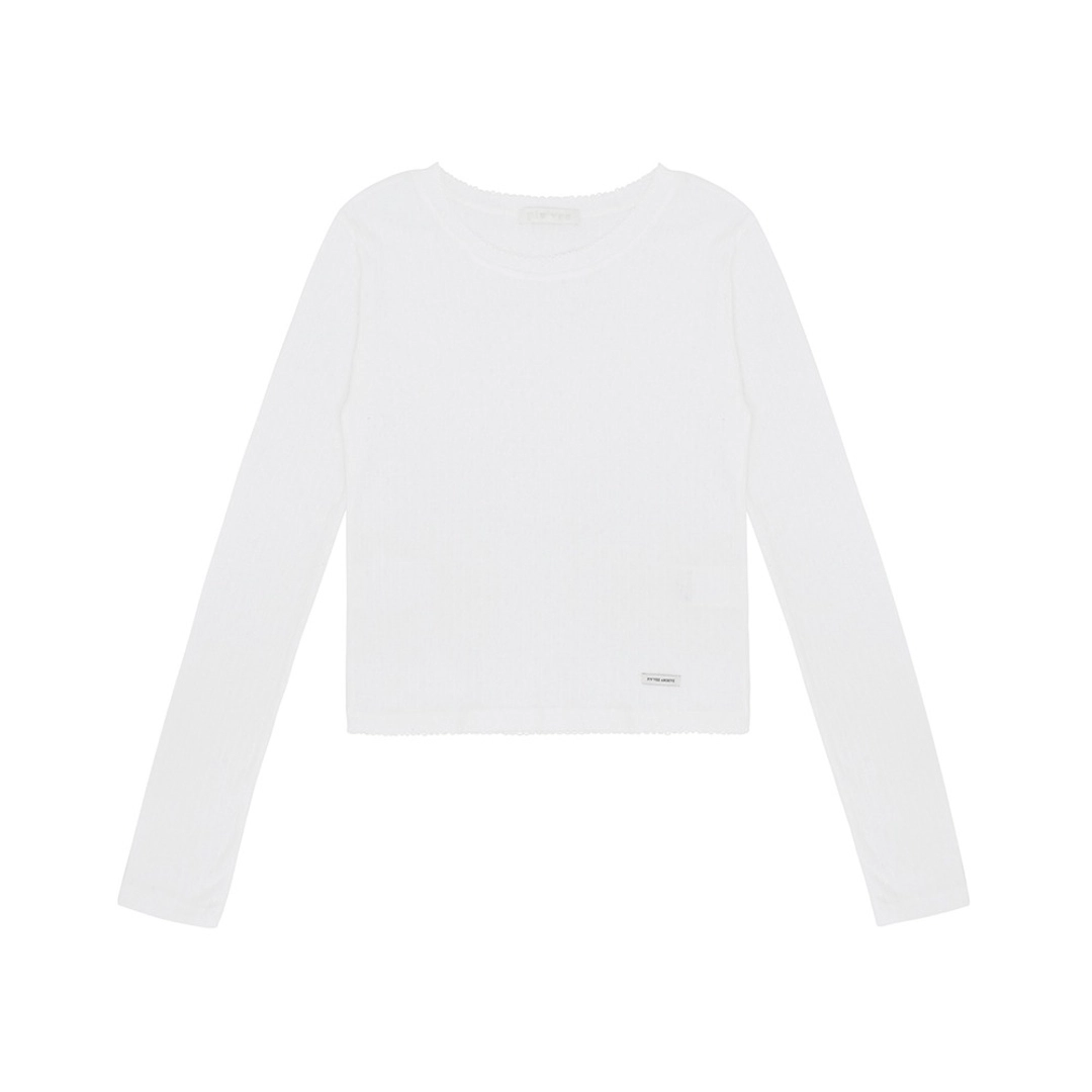 피브비 Punching Long Sleeve T-shirt (cloud white) 상품 이미지 1