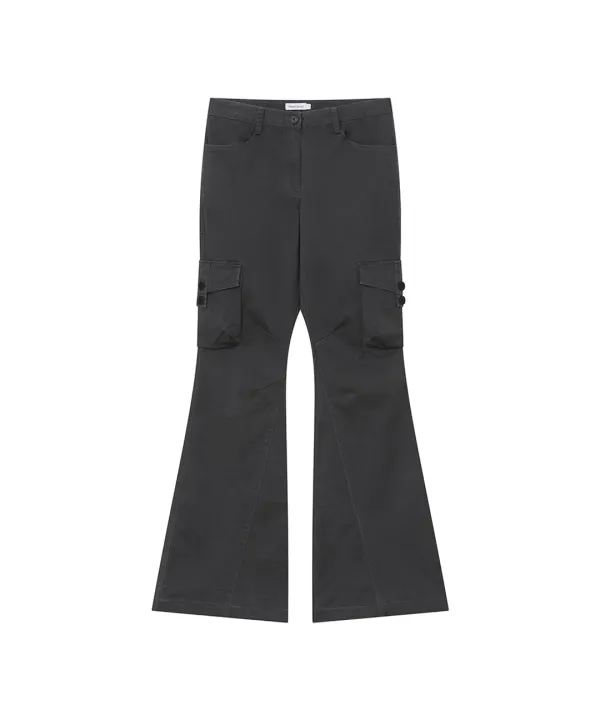 [레이 PICK] Pocket tab cargo bootcut pants CHARCOAL