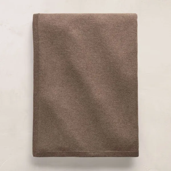 Recycled Cashmere Blanket - Mid Brown