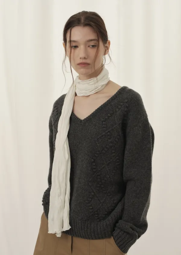 HERITAGE WRINKLE SCARF (sand ivory)