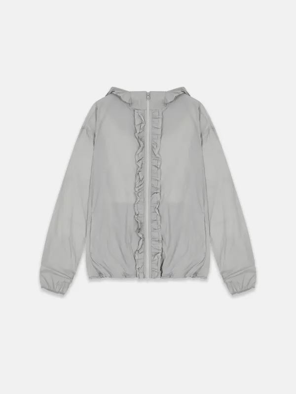 RUFFLE WIND BREAKER LIGHT GRAY