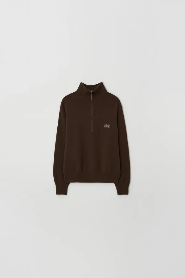 Half-Zip Up Sweater (brown)